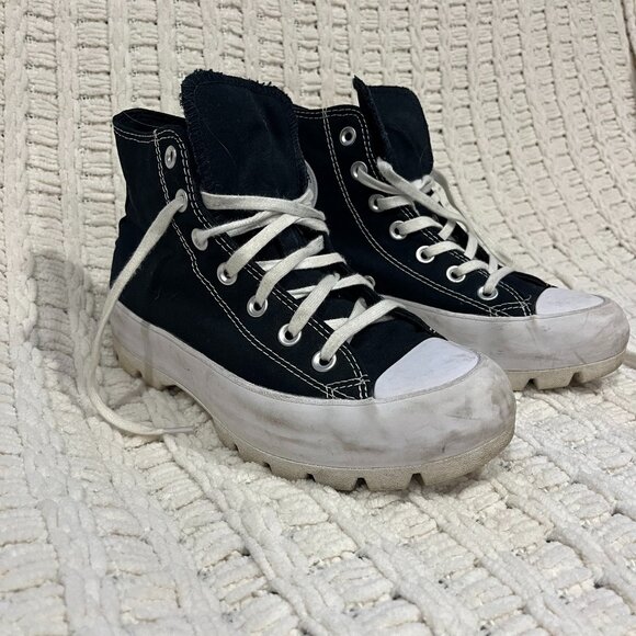 Platform hightop black Converse - Picture 1 of 8